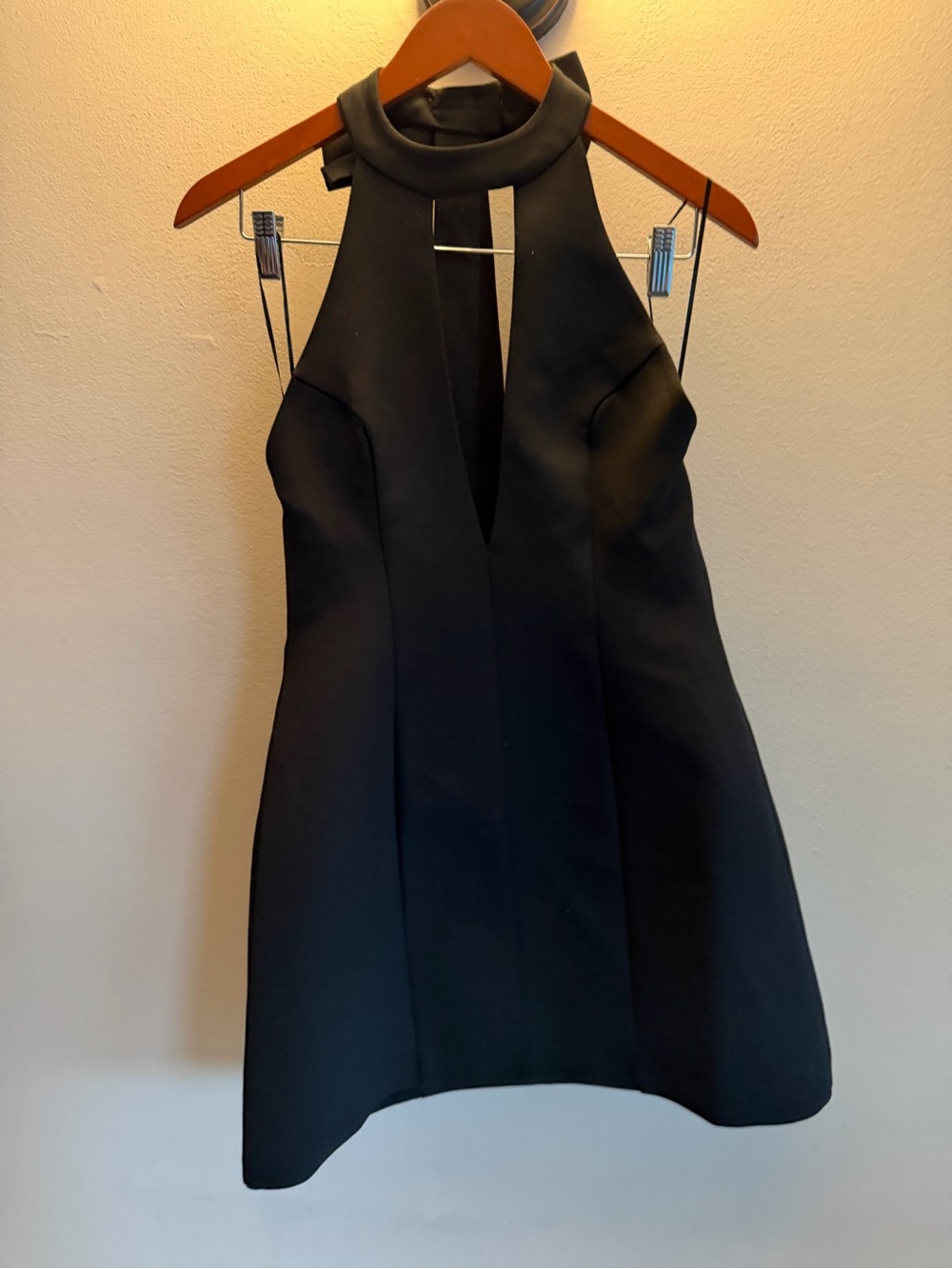 Zara Black Halter Neck Bow Back Mini Dress 4661/226/800 NWT - Picture 3 of 8